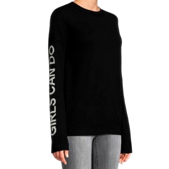 Zadig & Voltaire Cashmere Gaby Girls Can Do Anything Sweater XS - Picture 1 of 15